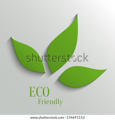 Green eco friendly background - abstract paper leaves