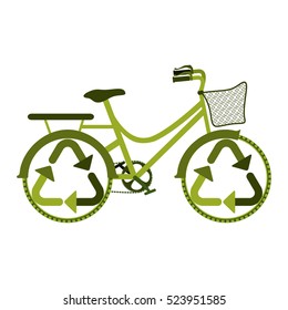 green eco friendly bike with recycling symbol