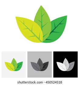 Green eco friendly concept logo vector icon - abstract leaves.