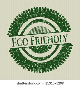 Green Eco Friendly distressed rubber seal with grunge texture