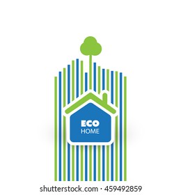 Concepto de hogar ecológico - Ilustración en formato vectorial editable 
