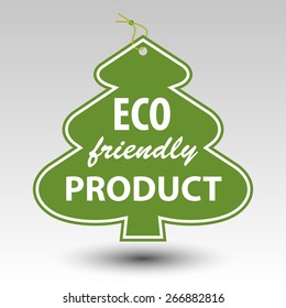 green eco friendly producttree tag label with string eyelet