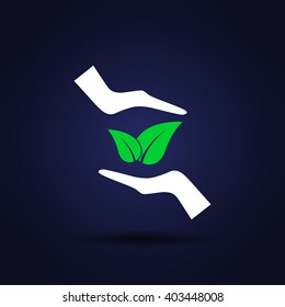 Green eco friendly sign. Vector illustration icon