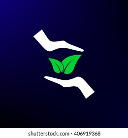 Green eco friendly sign. Vector illustration icon