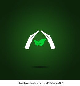 Green eco friendly sign. Vector illustration icon