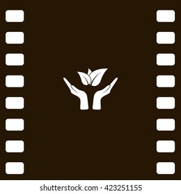 Green eco friendly sign. Vector illustration icon