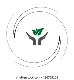 Green eco friendly sign. Vector illustration icon