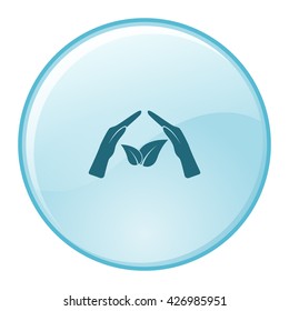 Green eco friendly sign. Vector illustration icon