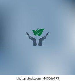 Green eco friendly sign. Vector illustration icon