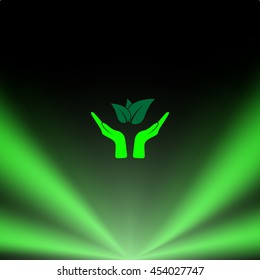 Green eco friendly sign. Vector illustration icon