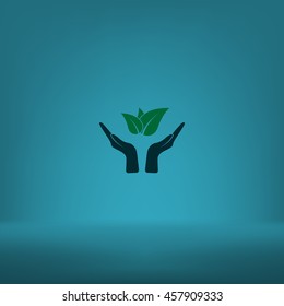 Green eco friendly sign. Vector illustration icon