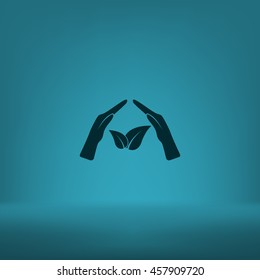 Green eco friendly sign. Vector illustration icon