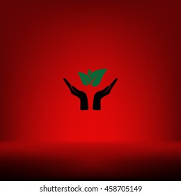 Green eco friendly sign. Vector illustration icon