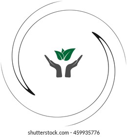 Green eco friendly sign. Vector illustration icon