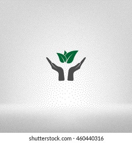 Green eco friendly sign. Vector illustration icon