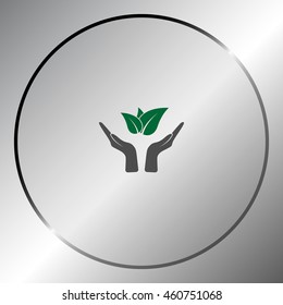 Green eco friendly sign. Vector illustration icon