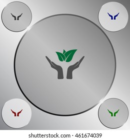 Green eco friendly sign. Vector illustration icon