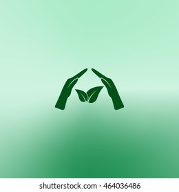 Green eco friendly sign. Vector illustration icon