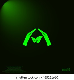 Green eco friendly sign. Vector illustration icon