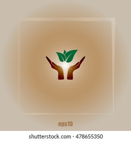 Green eco friendly sign. Vector illustration icon