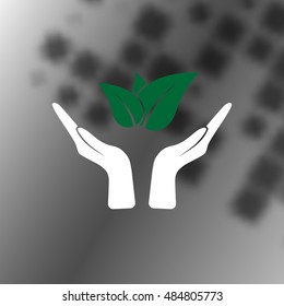 Green eco friendly sign. Vector illustration icon