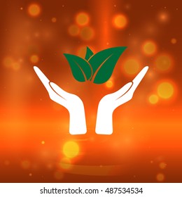 Green eco friendly sign. Vector illustration icon