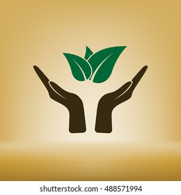 Green eco friendly sign. Vector illustration icon