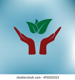 Green eco friendly sign. Vector illustration icon