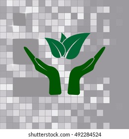 Green eco friendly sign. Vector illustration icon