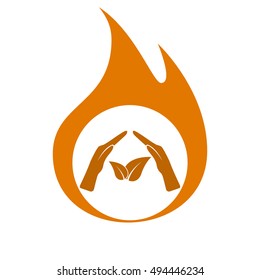 Green eco friendly sign. Vector illustration icon