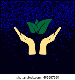 Green eco friendly sign. Vector illustration icon