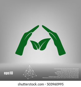 Green eco friendly sign. Vector illustration icon