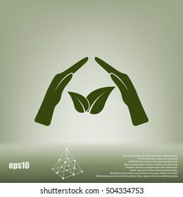 Green eco friendly sign. Vector illustration icon