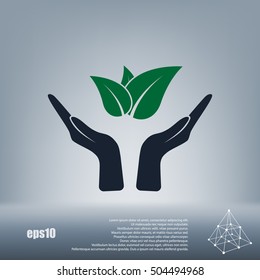 Green eco friendly sign. Vector illustration icon
