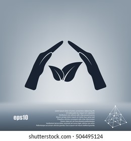Green eco friendly sign. Vector illustration icon