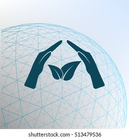 Green eco friendly sign. Vector illustration icon