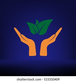 Green eco friendly sign. Vector illustration icon