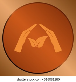 Green eco friendly sign. Vector illustration icon