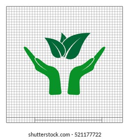 Green eco friendly sign. Vector illustration icon