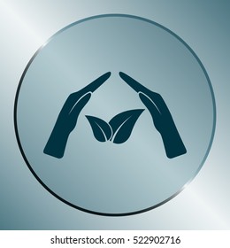 Green eco friendly sign. Vector illustration icon