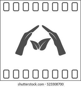 Green eco friendly sign. Vector illustration icon