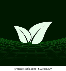 Green eco friendly sign. Vector illustration icon