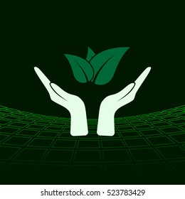 Green eco friendly sign. Vector illustration icon