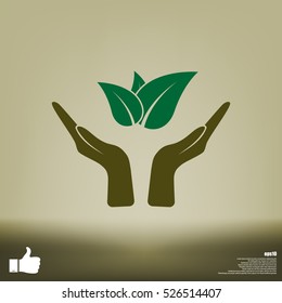 Green eco friendly sign. Vector illustration icon