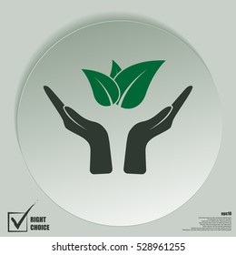 Green eco friendly sign. Vector illustration icon