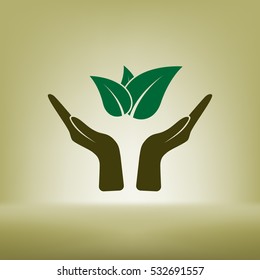 Green eco friendly sign. Vector illustration icon