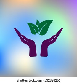 Green eco friendly sign. Vector illustration icon