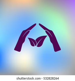 Green eco friendly sign. Vector illustration icon