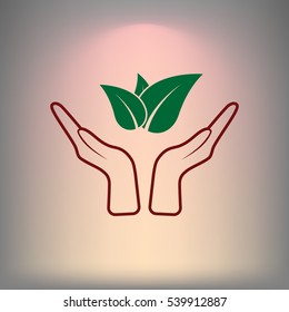 Green eco friendly sign. Vector illustration icon