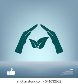 Green eco friendly sign. Vector illustration icon